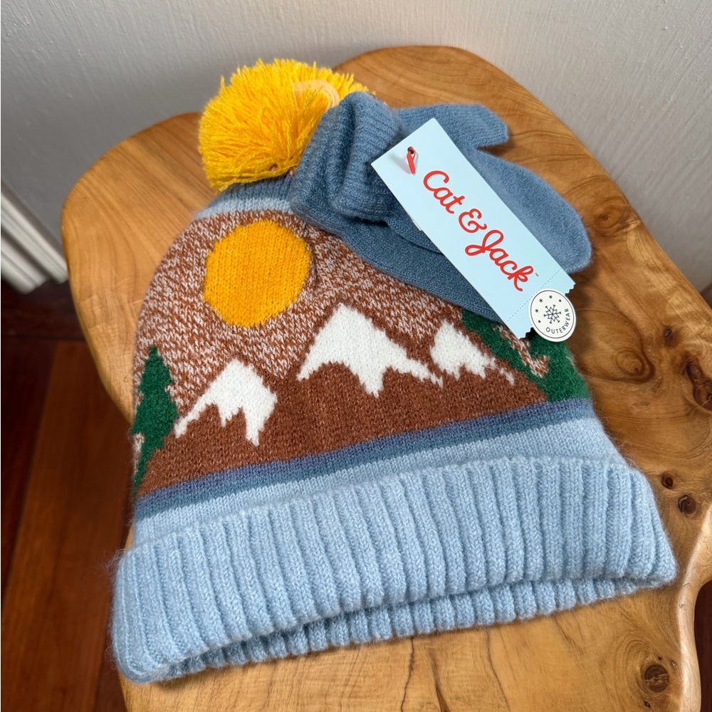 Cat & Jack Baby Toddler 12-24 months fleece lined mountain snow ski beanie